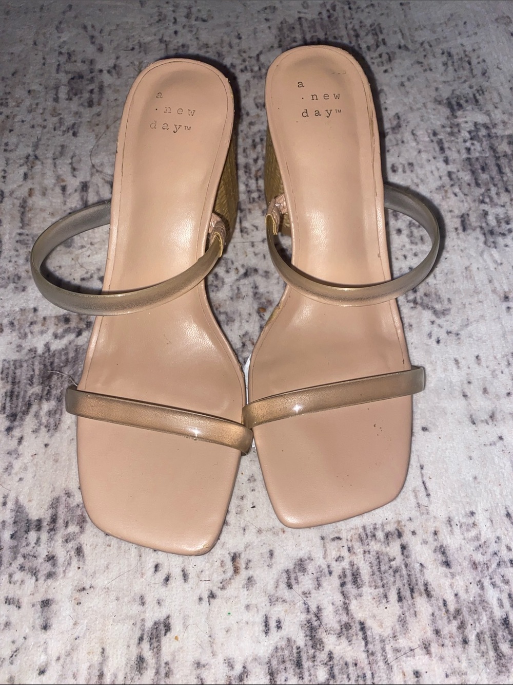 a new day Nude Clear-Strap Wedge Sandals